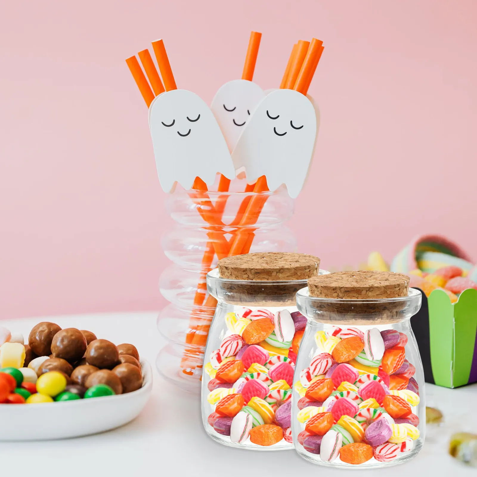 Fairy Labels Juice Empty Candy Jars with Lids Storage Bottle Wishing Bottles Pudding Glass view 2
