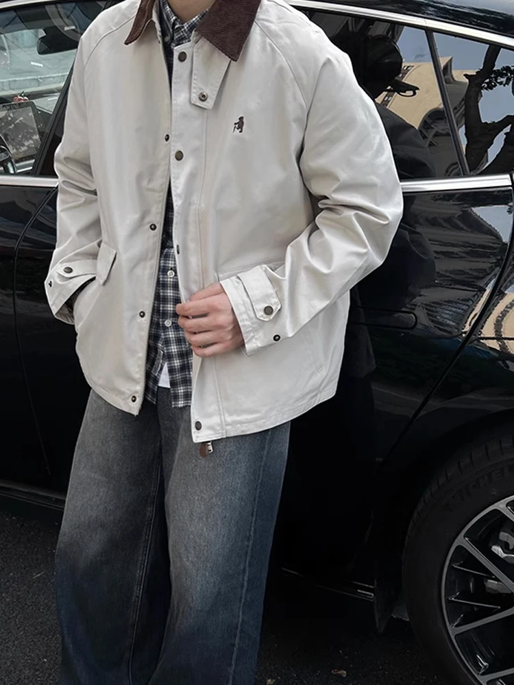 

Cleanfit ort Sle Men's American Vintage Workwear Jaet Detroit Coat Spring Autumn Zipper Decoration Iron Resistant Polye...