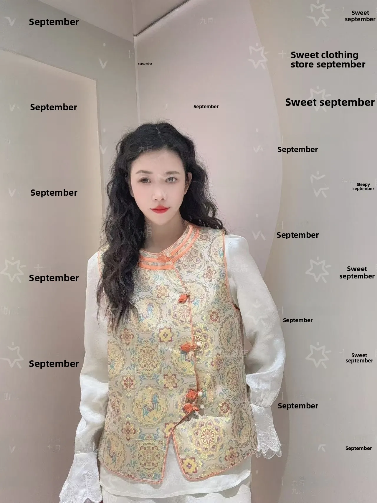 

Сентябрьский золотой жилет в винтажном стиле для похудения, вдохновленный традиционной китайской модой, свободного кроя, для встречи весны