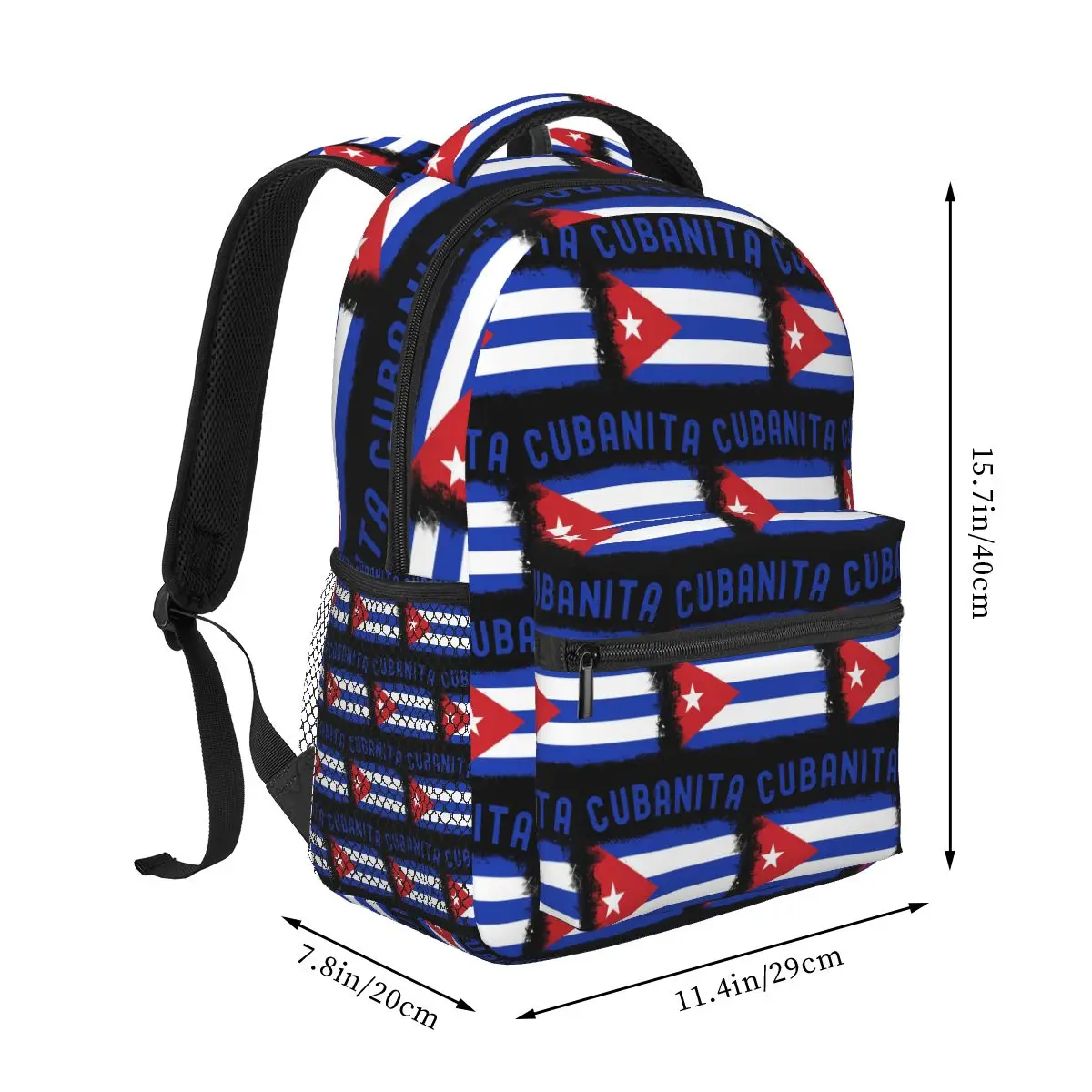 Cubanita Cuban Freedom Flag Backpack Hot Sale Daypack Large Capacity Kids BookBag School Bag Shoulder Bags for Men Women