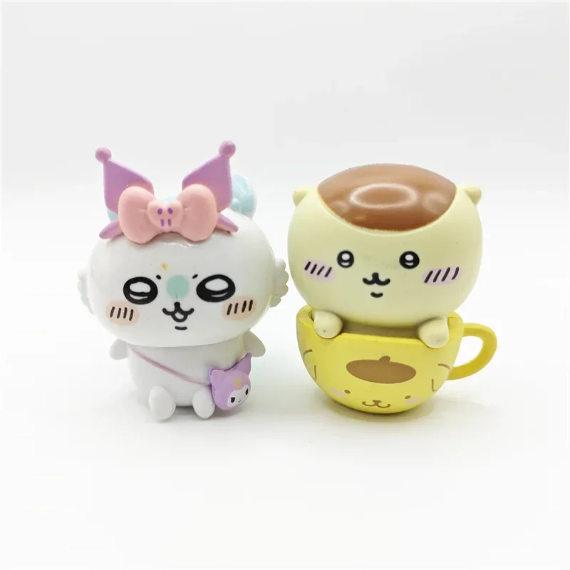 تشيكاوا كوس هيلوكيتي ميلودي فنجان شاي سلسلة عروسة كارتون أنيمي Hachiware Usagi Gashapon الغذاء لعبة نموذج لجسم ديكور صغير #6