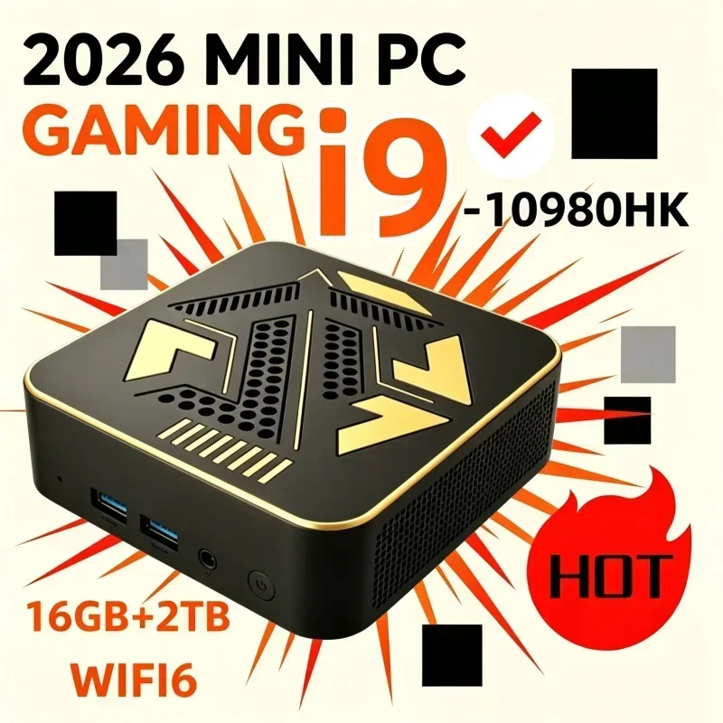 Nimble Core I9 10980HK Portable Mini PC, WiFi6 BT5.2, Dual Gigabit Ports, 4K Multi Display Compact Host for Office Daily