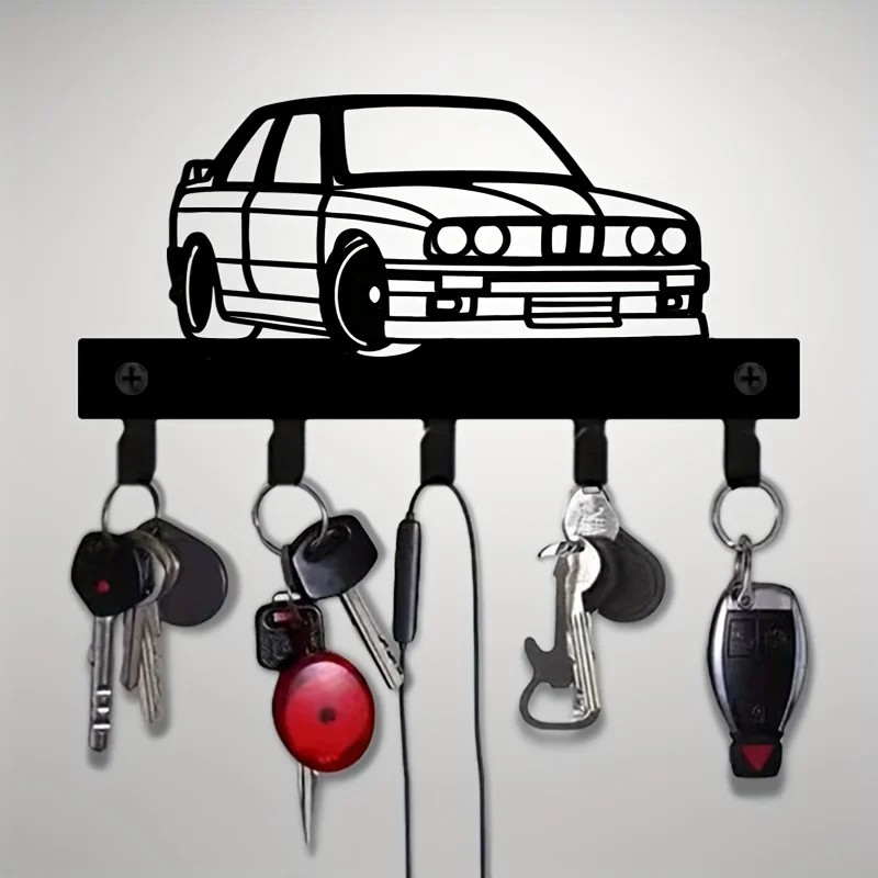 CIFBUY Metall-Wandhaken, klassisches Design in Form eines Sportwagens, multifunktionaler Schlüsselhalter, robust, geeignet für Garage, Badezimmer, Küche, Eingangsbereich, Mantelständer.