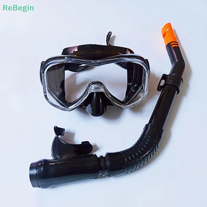 Professional Snorkel Set Full Face Mask Diving Goggles Equipment Deep Sea Suit Full Tempered Glass Dry Diving Glasses Adult