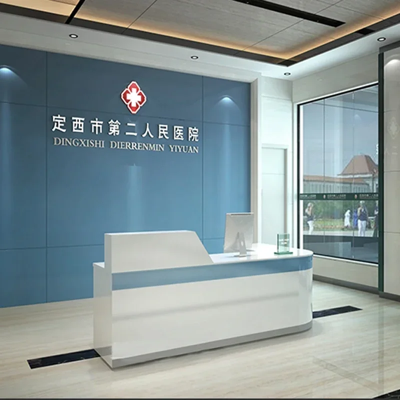 Office White Restaurant Counter Reception Desk Lectern Podium Luxury Reception Desk Beauty Salon Empfangstheke Bar Furniture