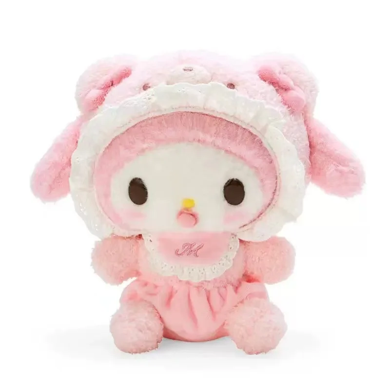 20 CM Anime Hello Kitty Kuromi My Melody Cinnamoroll cosplay cross-dressing cartone animato bambola di peluche cuscino imbottito in cotone PP regalo
