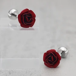 New Red and Blue 2 Colors Rose Cufflinks Fashion Men's and Women's Shirt Cuff Link Senior Designer Handmade Design Wedding Gif