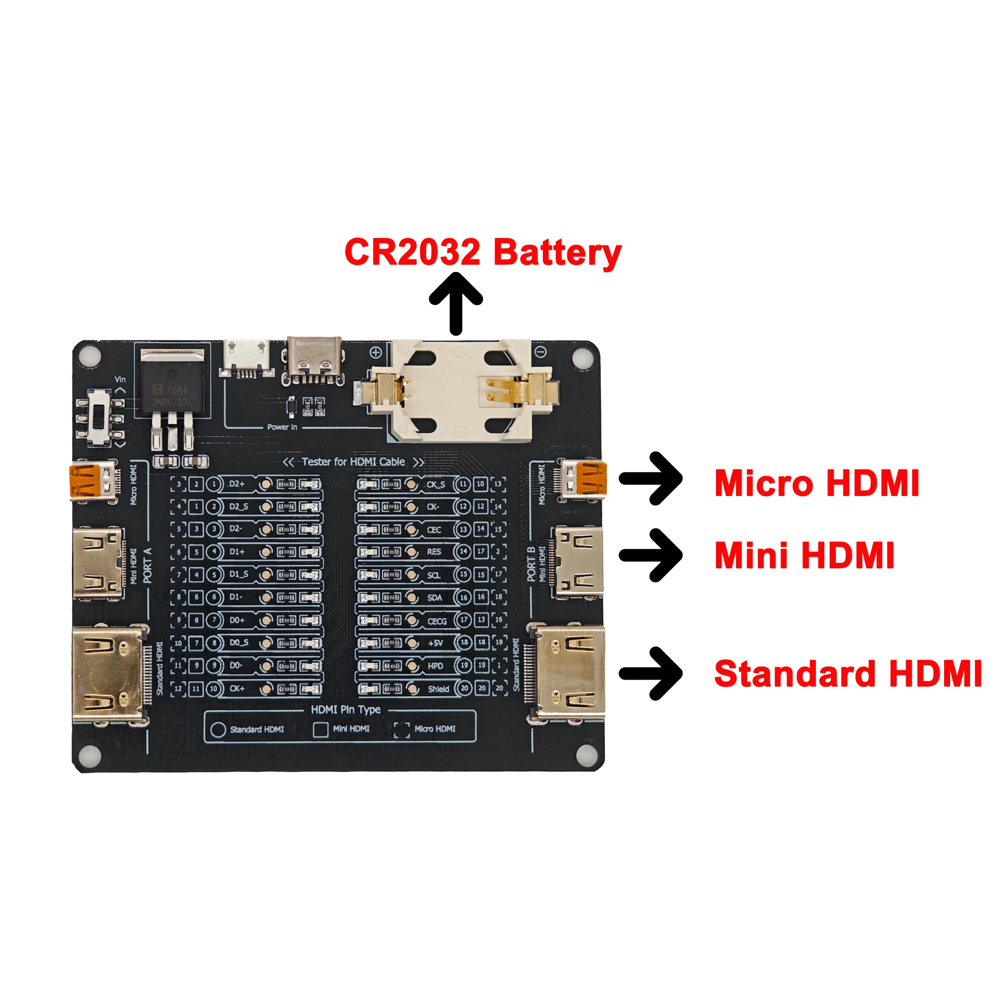 Standard/Mini/Micro USB Kabel Datenleitung Test Board Kabelprüfer USB Kabel Tester Kurzschluss Ein-Aus Schalten