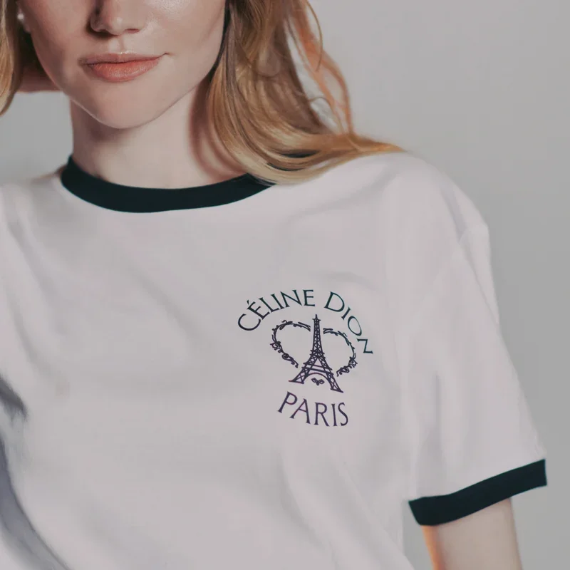 Celine Dion Paris Ringer 2026 Tour Merch T-shirt Men Women 2026 Summer Casual Fashion Men's T Shirt Pop Music Streetwear Tees