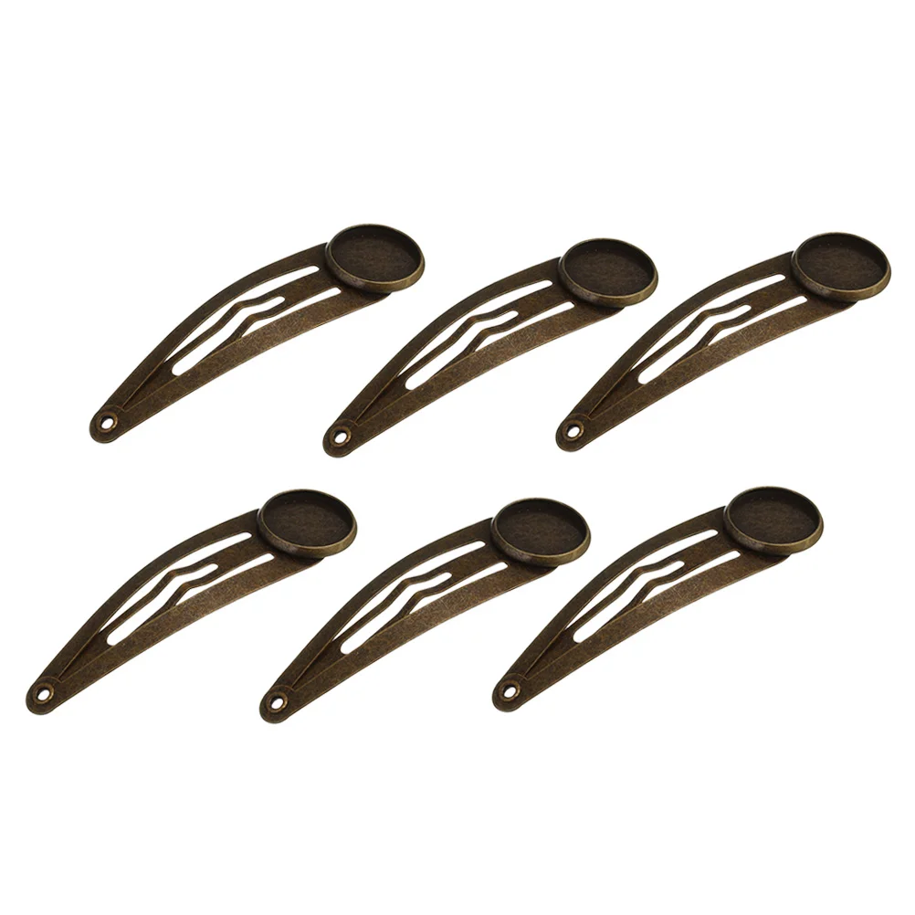 

10pcs 12mm DIY Barrette Clip Snap Hair Clip Small Round Tray Hair Clip DIY Hair Accessories ( Brass)