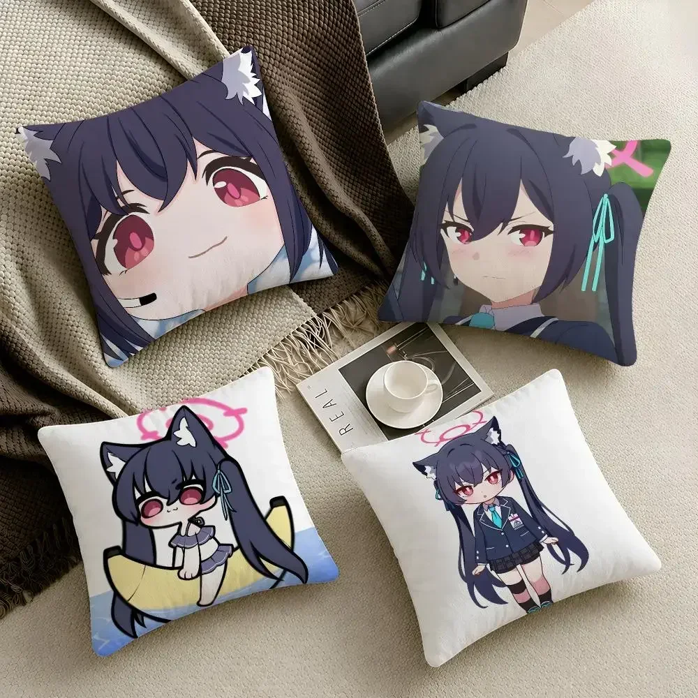 Gaming Blue Archive Kuromi Serika Chibi Cushion Cover Throw Pillow Soft Short Plush Durable Colorfast Sofa Bedroom Home Decor