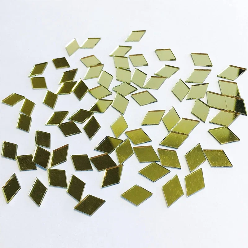 Neue 100 ~ 500PCS Spiegel Mosaik Fliesen Groß Diamant Raute Form DIY Handwerk Handgefertigte Zubehör Hause Wand Kunstwerk decor Liefert