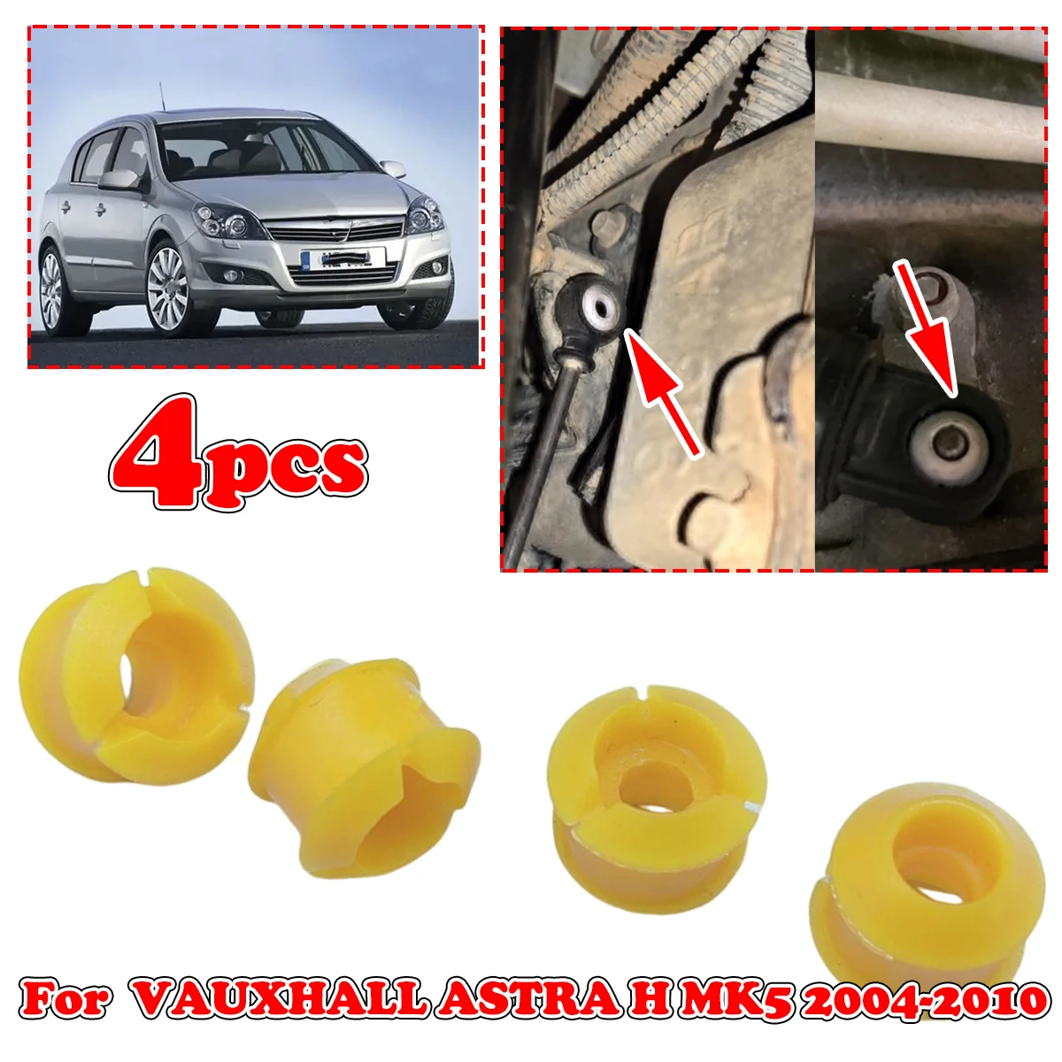 

4Pcs Shift Cable Bushing For VAUXHALL ASTRA H MK5 Shifting Fix Gear Selector Change Lever Linkage End Pivot Grommet Trans Parts