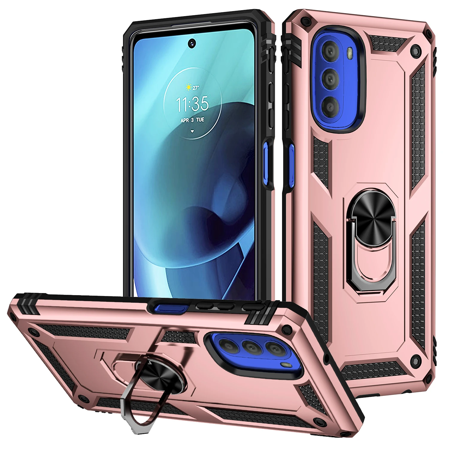 for Moto G 51 Cover Case for Motorola Moto G51 5G Shockproof Armor Rugged Military Protective Ring Holder Magnet Phone Case