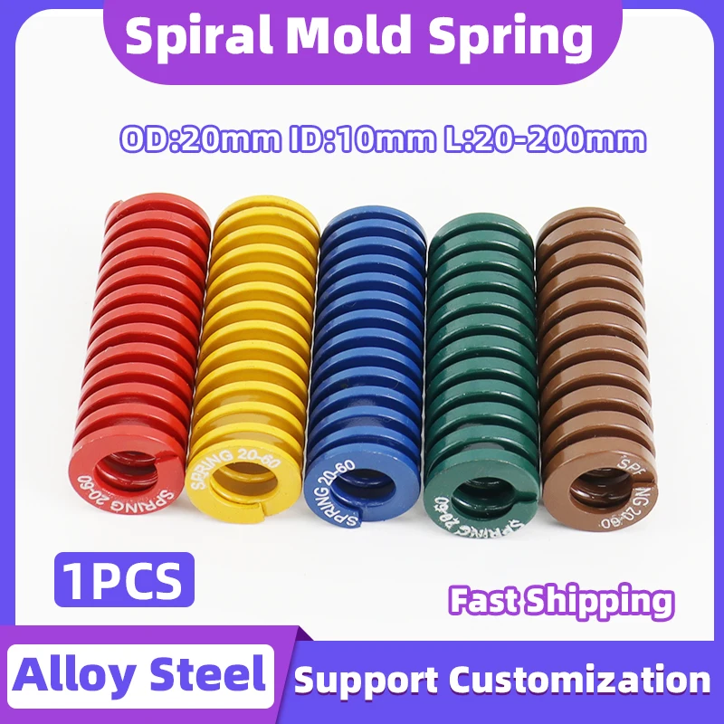 Creamily 1PCS Mould Die Spring 20x10xL Spiral Stamping Compression Die Spring Outer Diameter=20mm Inner Diameter=10mm L=20-200mm