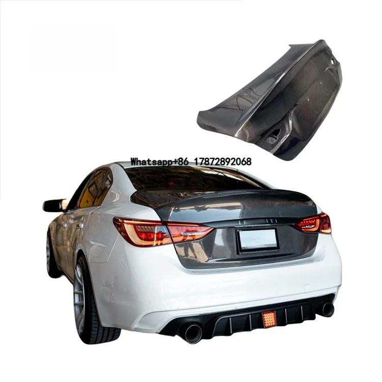 For Infiniti Q50 Q50S Upgraded Carbon Fiber Trunk Lid Lightweight Tailgate Cover Rear Tailgate Cover Panel Body Kit
