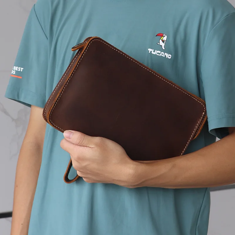 

YH3241 Men's Handbag, Genuine Leather Crossbody Bag, Top Layer Cowhide, Crazy Horse Craftsmanship, Retro Crossbody
