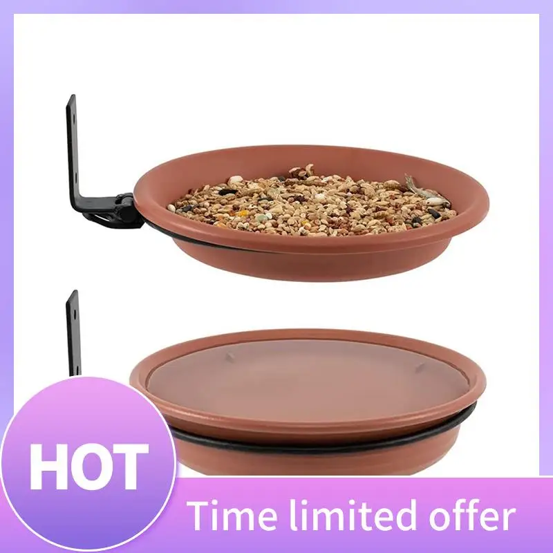 

B69C Bird Feeder Deck Bird Feeders Bath Tray Removable Adjustable Wall-Mounted Large Capacity Outdoor Bird Feeders Easy To Use 3