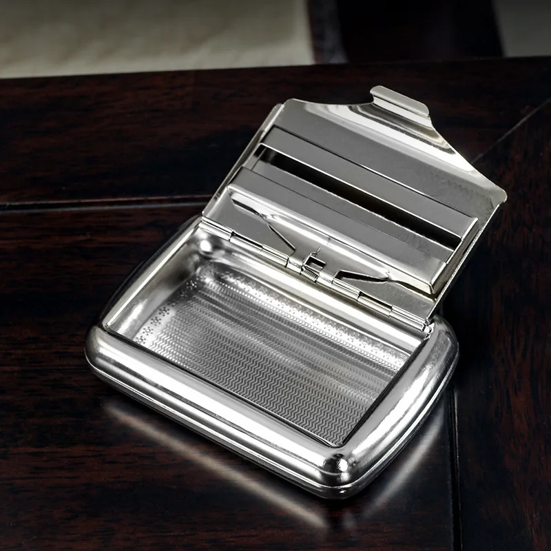 Metal Tobacco Box - Airtight Herb Storage Container with Humidor Seal Pocket Size for Rolling Tobacco Paper
