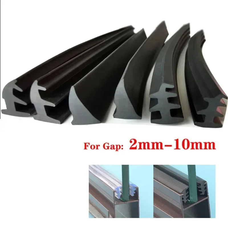 

1/3/5M Door And Window Sealing Strip Aluminum Alloy Fixed Glass Gap Three T Type Fill The Card Slot Rubber Strips Windproof