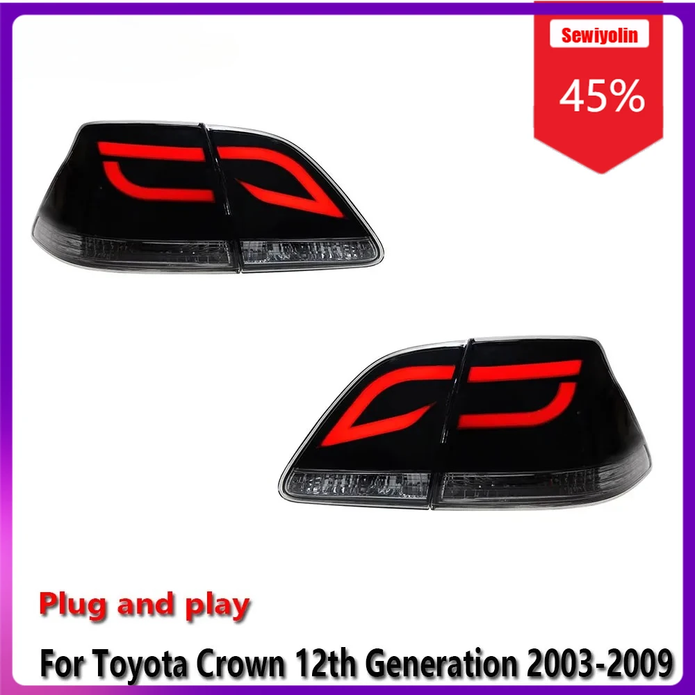 

Sewiyolin автомобильные светодиодные фонари задний фонарь в сборе для Toyota Crown 12-го поколения 2003-2009 противотуманные DRL тормозные указатели поворота