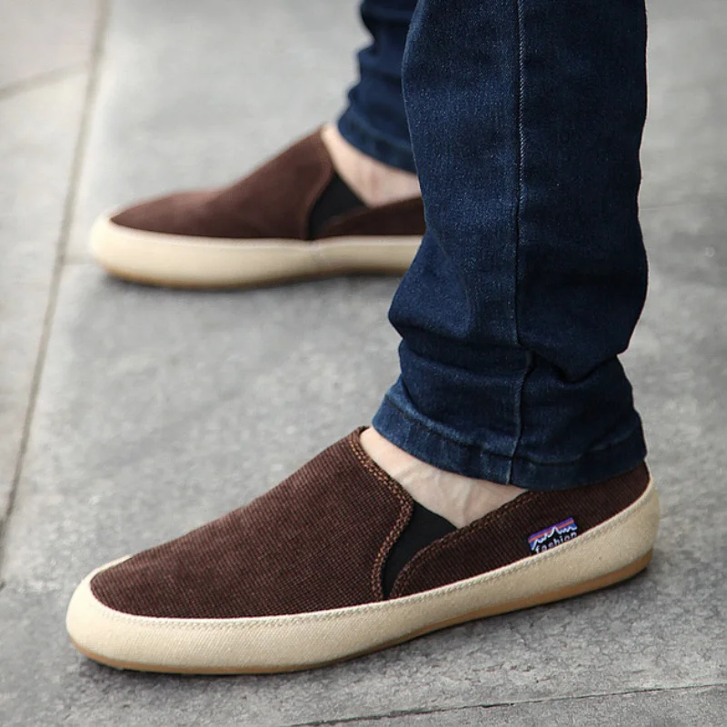 Autumn Fashion Men Canvas Shoes Breathable Men\'s Casual Slip on Loafers Male Flats Shoe 2021 Fisherman Shoes Zapatos Hombre