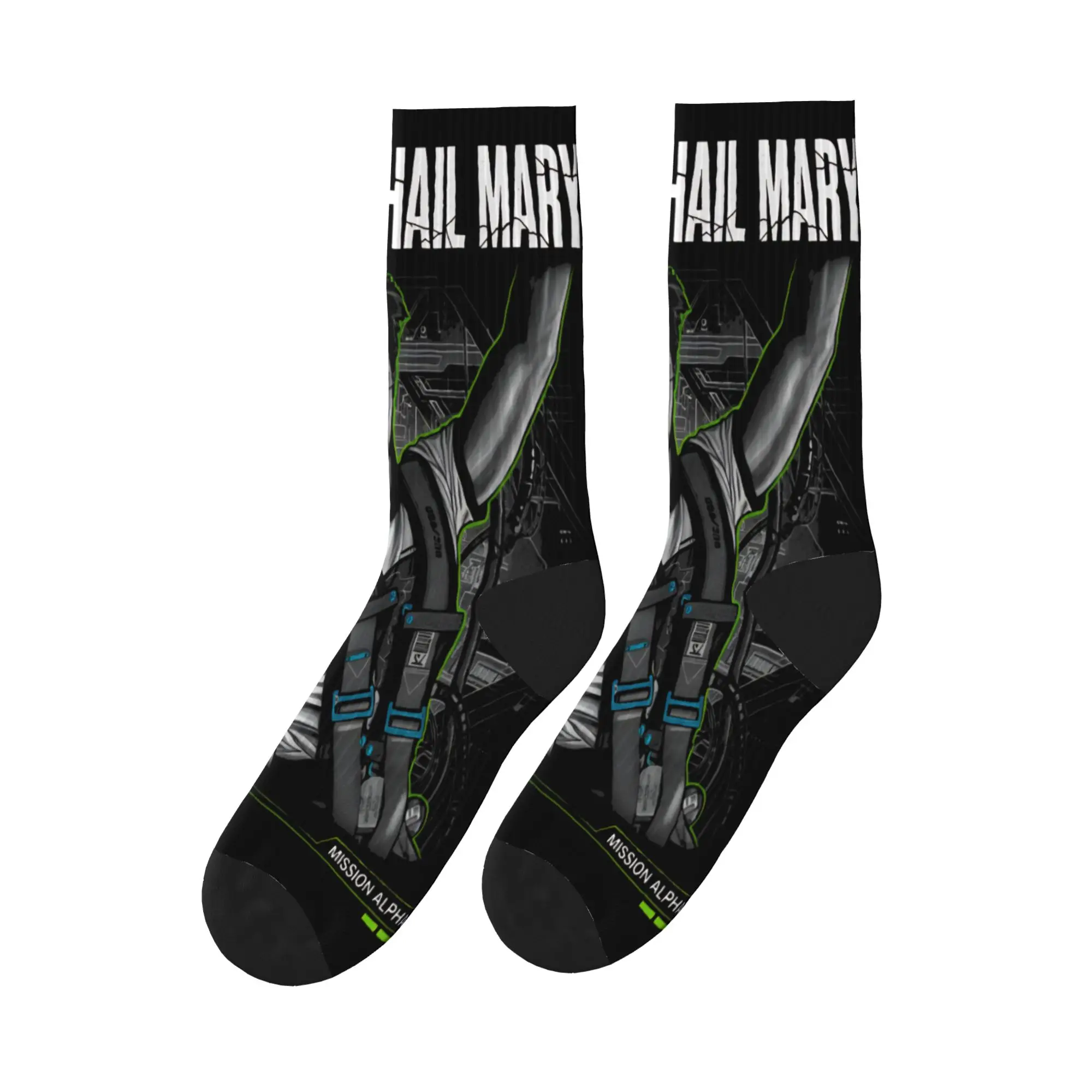 Men Socks Project Hail Mary Movie  Stockings Spring Fashion Medium Soft Socks Printed Skateboard Anti Skid Socks