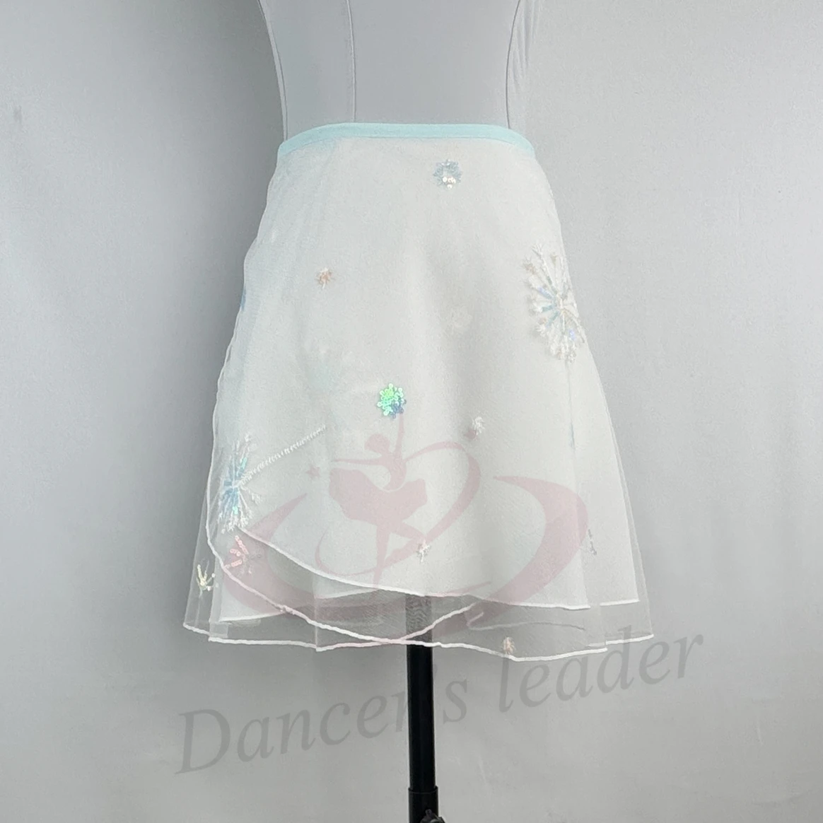 Dames balletrok dubbellaags paardenbloem geborduurd kant dansrok volwassen jumpsuit meisje oefenen ballet minirok