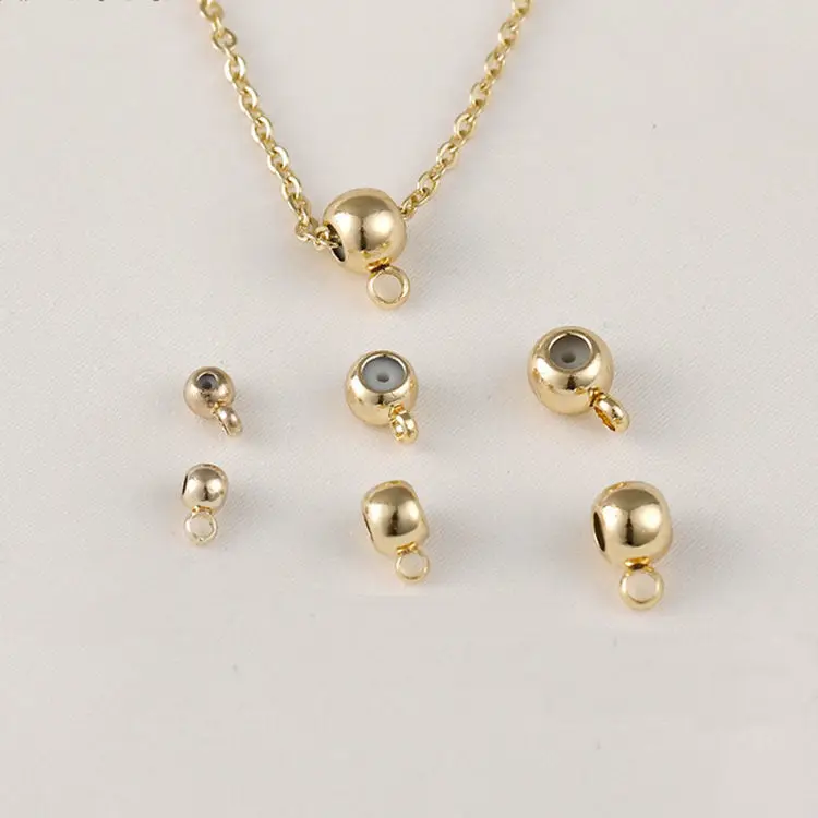 3MM 4MM 5MM 14K Gold Color Plated and Rubber Spacer Beads Charms Connector Diy Jewelry Findings Accessories