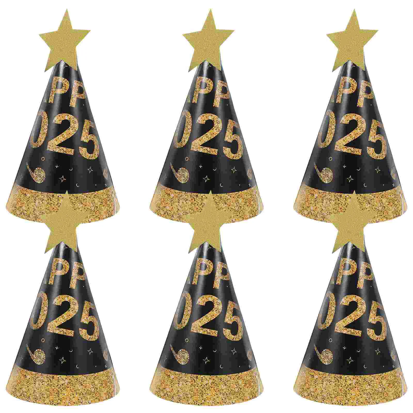 6 Pcs New Year Party Hat Hats for Adults Balloon Decorations Happy Craft Men Paper Years Accessories