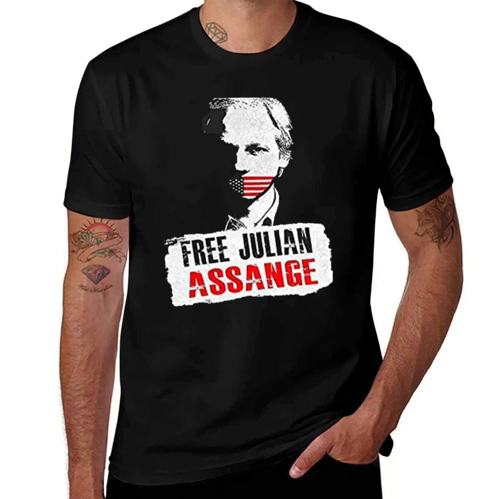 

for pack KOSTENLOSE man t tshirt t luxury shirt T-Shirt anime cotton JULIAN man ASSANGE shirts