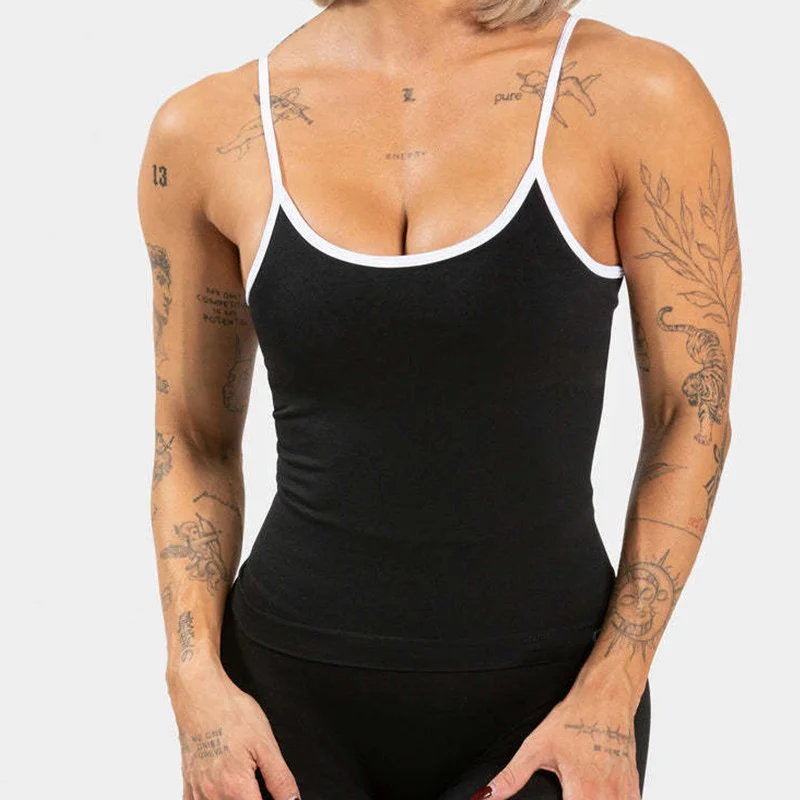 Women's Seamless High Stretch Fitted Sports Gym Shirt Workout Clothing Gym T Shirt Sleeveless Yoga Top Vest