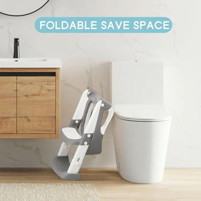 مقعد تدريب مرحاض الأطفال السميك 2 في 1 لحديثي الولادة من الأولاد والبنات، قعادة للأطفال الصغار مع سلم البراز وواقي من الرذاذ كهدية للأطفال