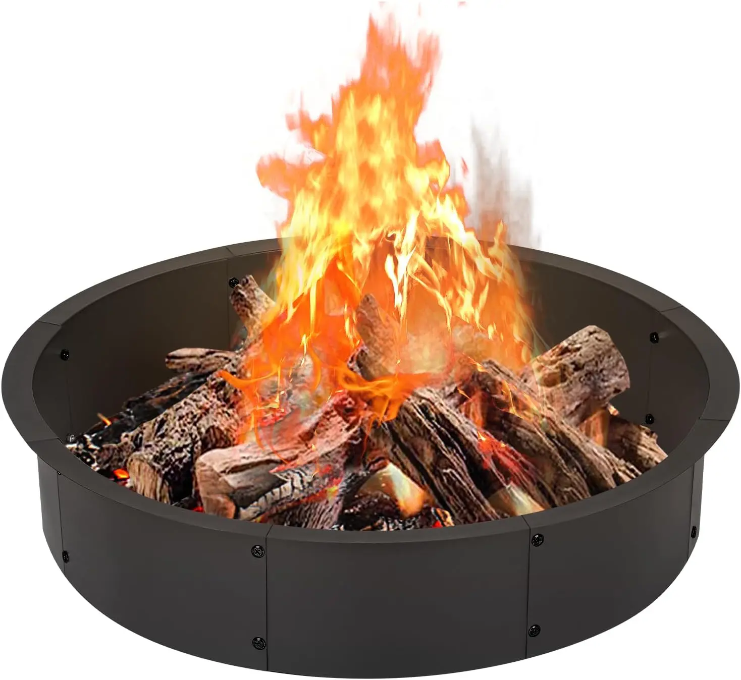 

Round brazier, used for external wood burning, large solid steel brazier on the outside