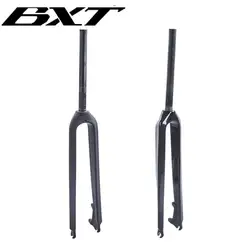BXT Mountain Straight Tube Fork, MTB Carbon Fiber Fork, Front Fork, 3K Weave, Fit for Wheel, 28.6mm Bicycle Fork, 29er