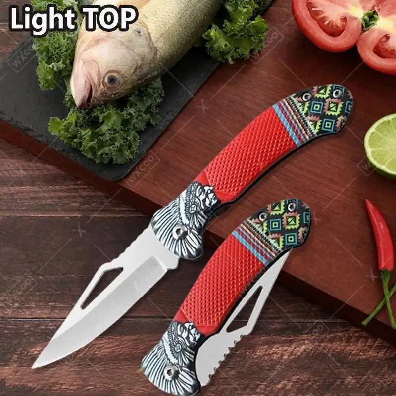

WXCOO Stainless Steel Folding Knife Stainless Steel Pocket Knife Kitchen Accessories Household Fruit Cutter Vegetable Knife