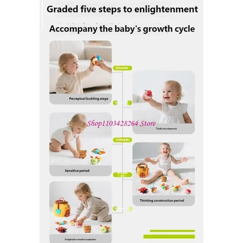 

Plush Honeypot Acitivity Toy for Toddler Promotes Early Learning Imagination Play Fine Motor Skill Sensory Auditory Toy