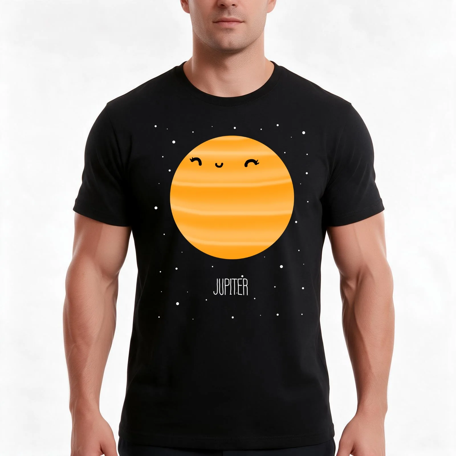 Jupiter T-Shirt, Summer Casual Cotton Tee, Oversized Streetwear Tops, Vintage Graphic Print, Loose Fit Short Sleeve, 100% Cotton