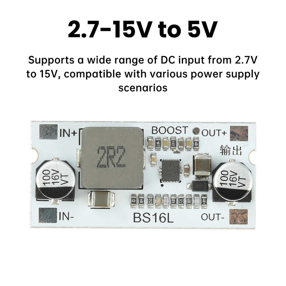 DC-DC-Aufwärtswandlermodul 2,7–15 V auf 5 V/9 V/12 V, 12 A, hocheffizienter Step-Up-Spannungsregler mit Kurzschlussschutz