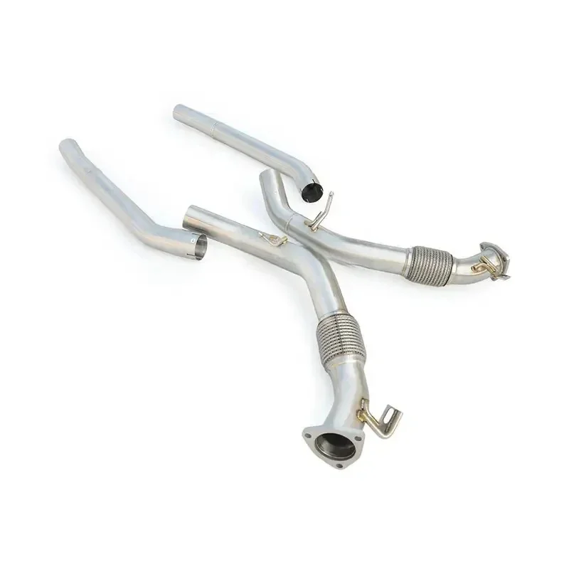 Hot‑Selling SS304 High Performance Exhaust Front Pipe With Sound Wave Enhancement Front Section For RSQ8 4.0T 2019‑2023 Auto Acc