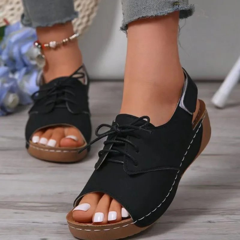 

Retro Women Sandals Summer Platform Women Strap Wedge Sandals Soft Heeled Indoor Outdoor Slippers Slides Women Zapatos De Mujer
