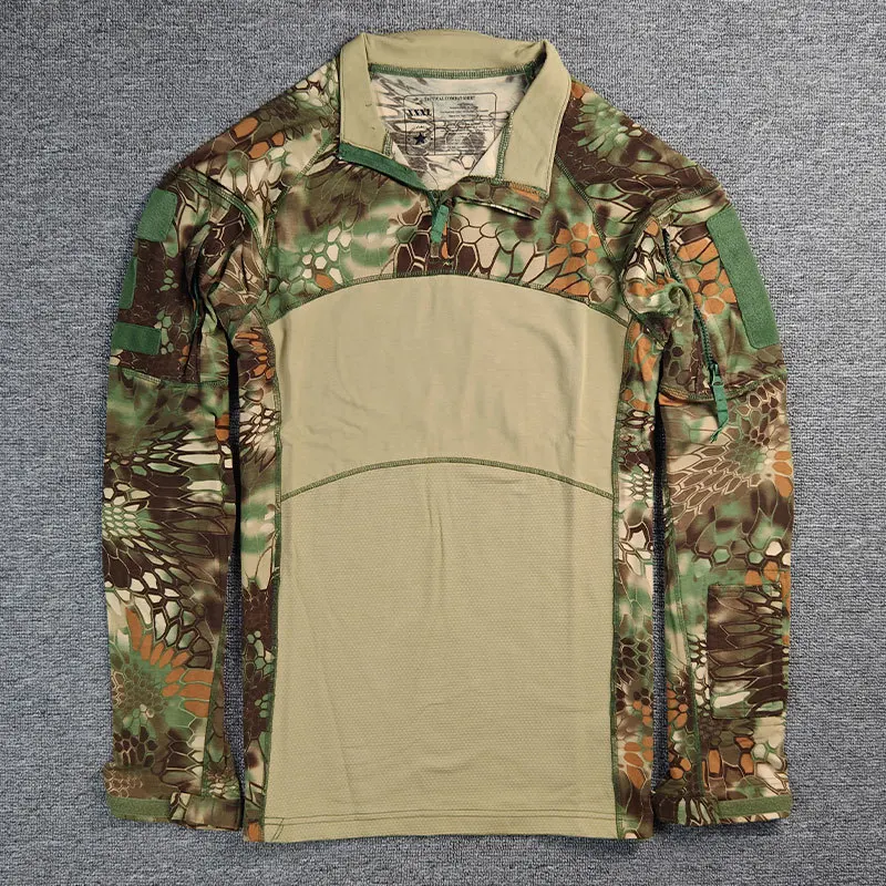 Men's Long Sleeve Frog Tshirts Multi-pocket Breathable Outdoor Sports Training Camouflage Frog Tactical T-shirt Male Clothing