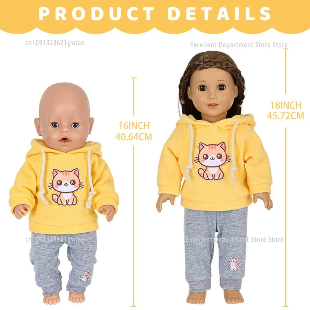 2025 New Style Sports Sweatshirt Reborn Doll Clothes Set Suitable for 43cm Baby Doll 18 Inches Reborn Baby Doll Clothes