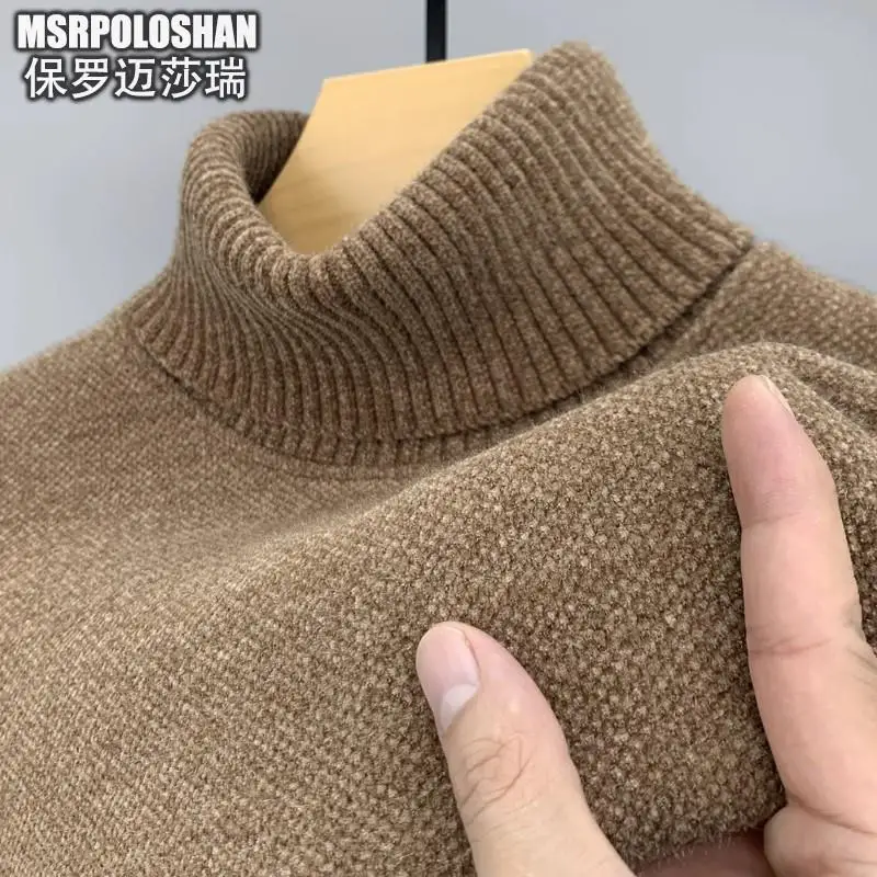 

Мужской вязаный свитер с высоким воротником на подкладке Fce, теплый базовый слой, модный Urban Sle Long Sve Crew Ne