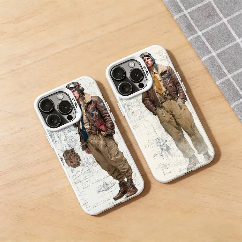 

WW2 US Army Uniform Phone Case for iPhone 17 16 Pro Plus X XS Max Air Mini 15 14 Soft Shockproof Cover
