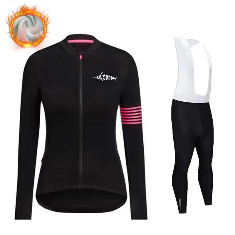 Thermal Cycling Clothing Set for Women, Long Sleeve Jersey Suit, Outdoor Riding Bike MTB Clothing, Winter and Autumn, 2023