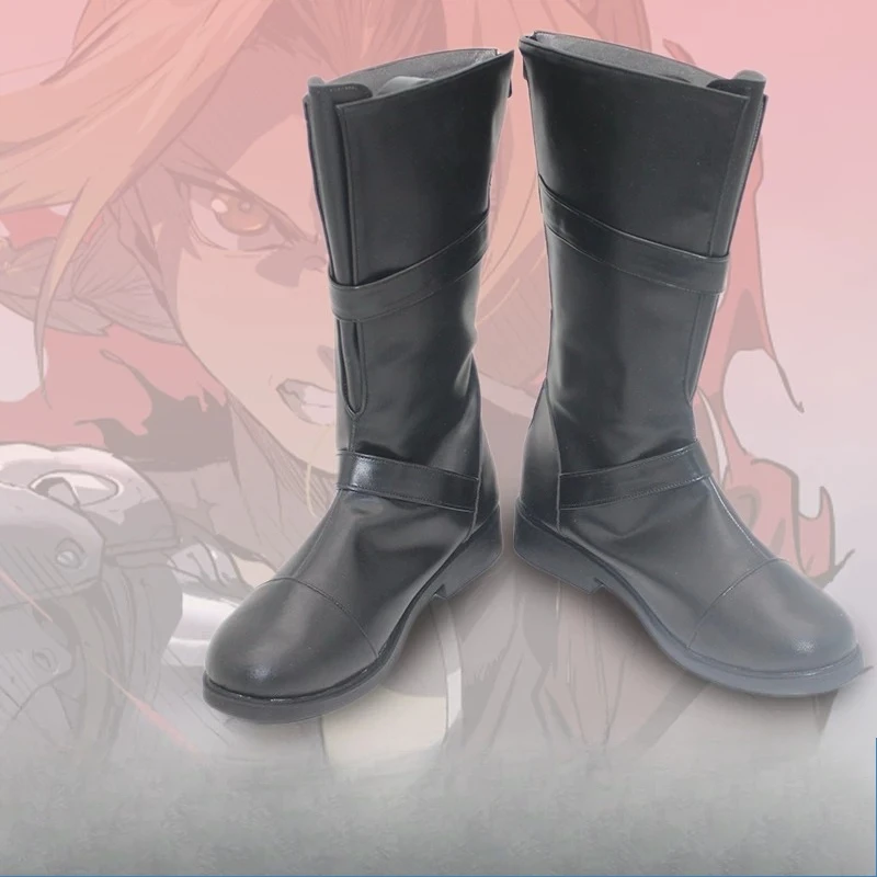 chaussures-de-cosplay-pour-jeu-d'anime-bottes-edward-elric-fullmetal-alchemist-accessoires-de-costume-de-fete-d'halloween-sur-mesure