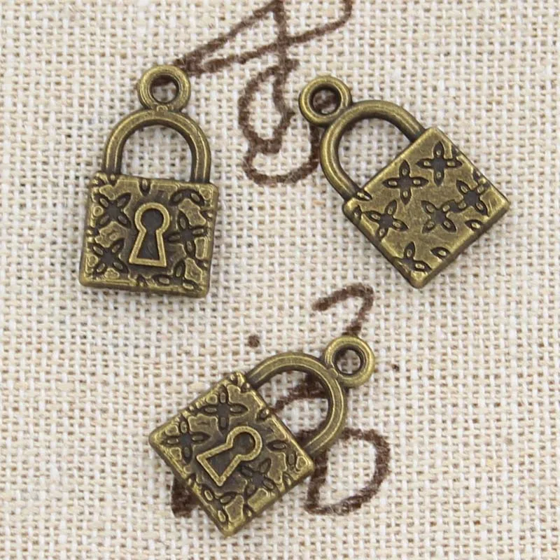 8pcs Charms Lock with Cross Flower 18x10mm Antique Silver Color Making Pendant fit,Vintage Tibetan Bronze,DIY Handmade Jewelry