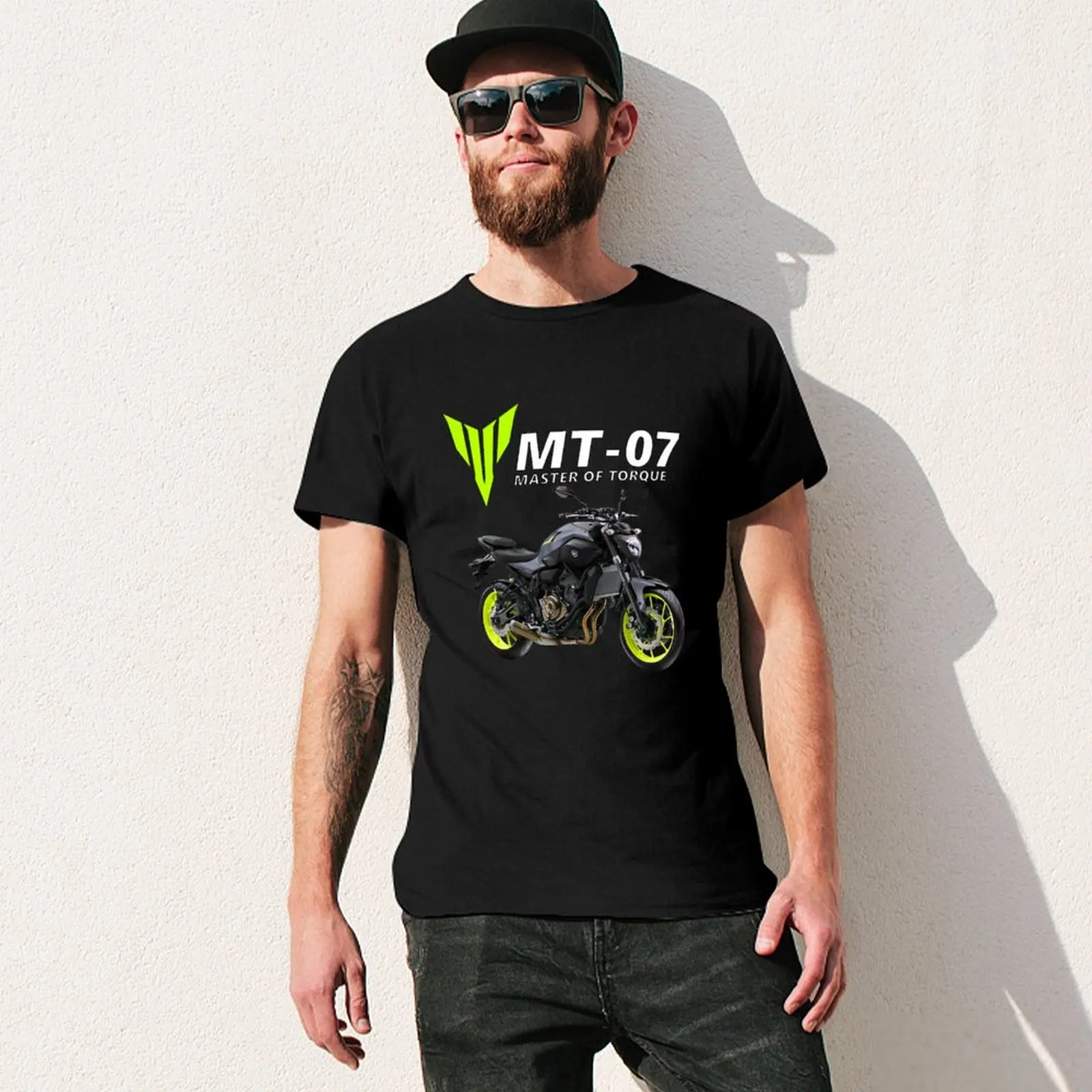 MT-07 Motorcycle T-Shirt Work Daily Short Sleeve Top view 3