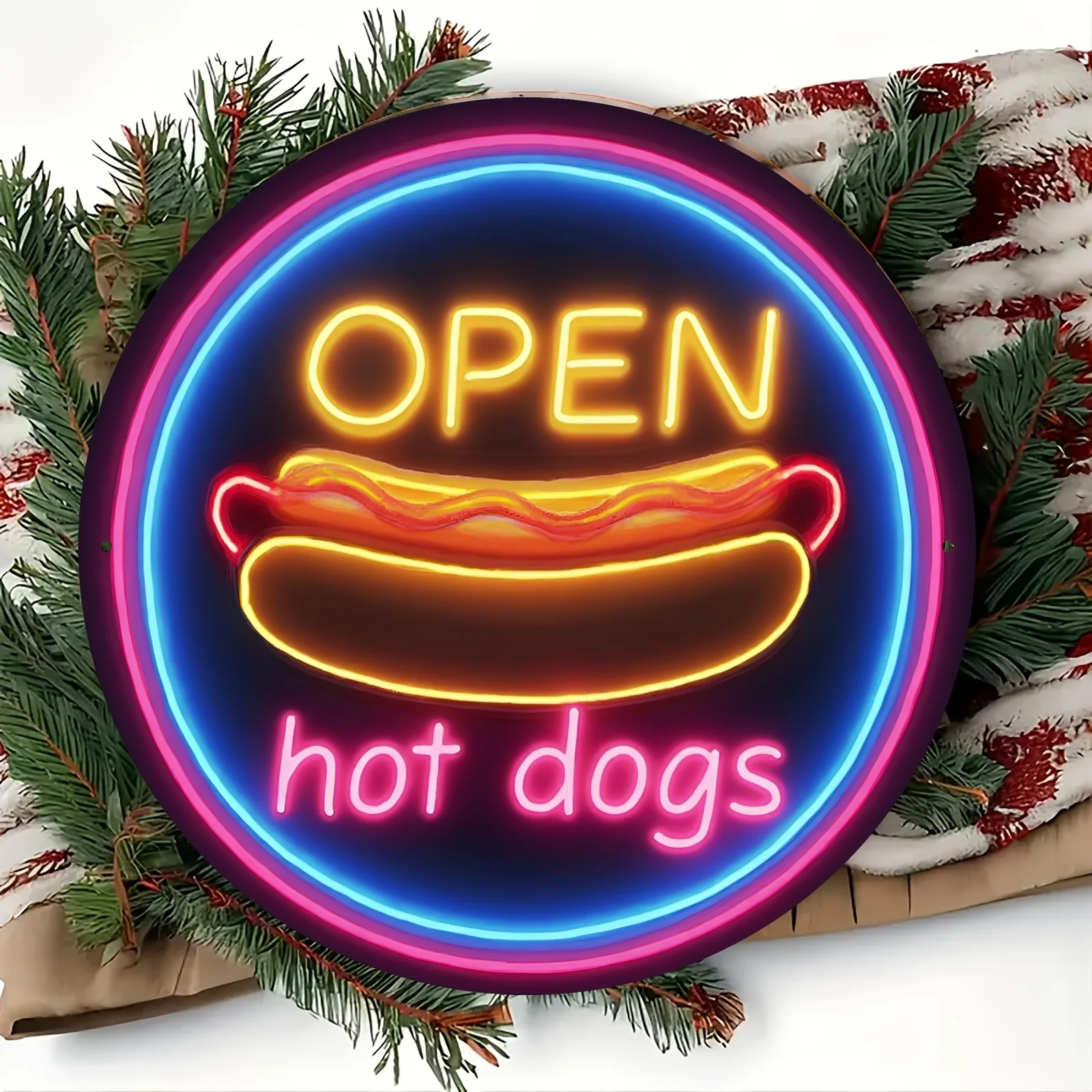 2D Flat, Retro Hot Dog Neon Si - Neon Sign Party ulasan dan harga
